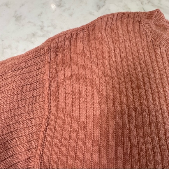 NEW Wild Fable Pink/Rose colored Ribbed Knit Boho Cropped Sweater XL - Picture 12 of 16